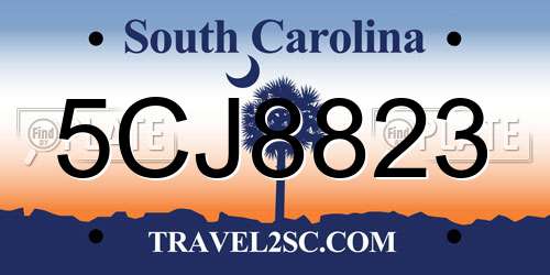 5CJ8823 South Carolina License Plate