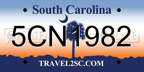 5CN1982 South Carolina License Plate