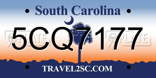 5CQ7177 South Carolina License Plate