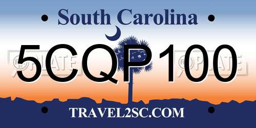 5CQP100 South Carolina License Plate