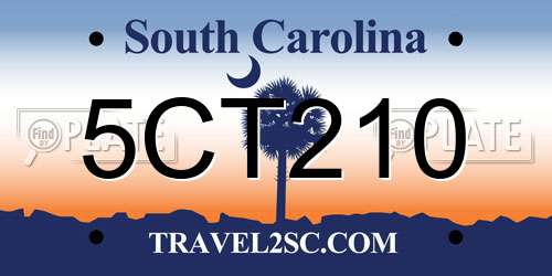 5CT210 South Carolina License Plate