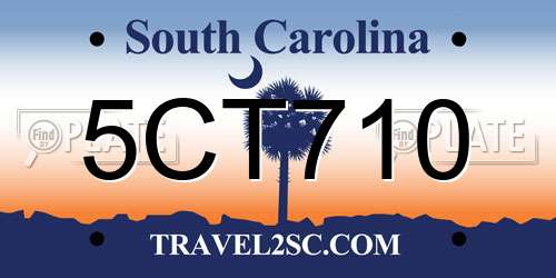 5CT710 South Carolina License Plate