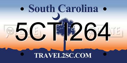 5CTI264 South Carolina License Plate