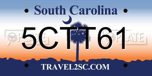 5CTT61 South Carolina License Plate