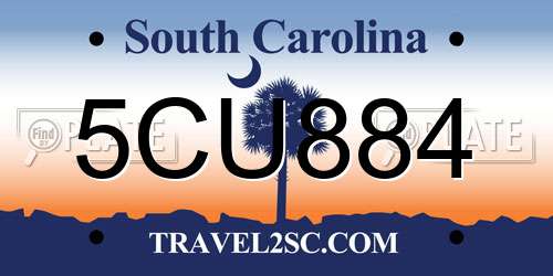5CU884 South Carolina License Plate