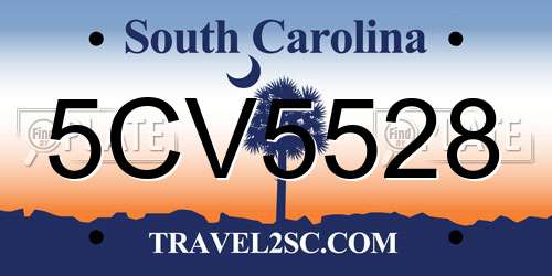 5CV5528 South Carolina License Plate
