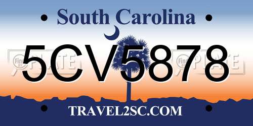 5CV5878 South Carolina License Plate