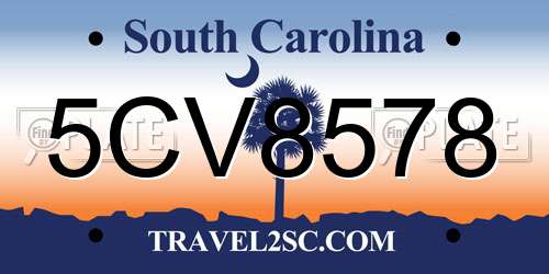 5CV8578 South Carolina License Plate