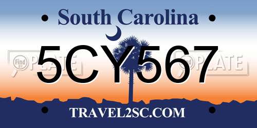 5CY567 South Carolina License Plate