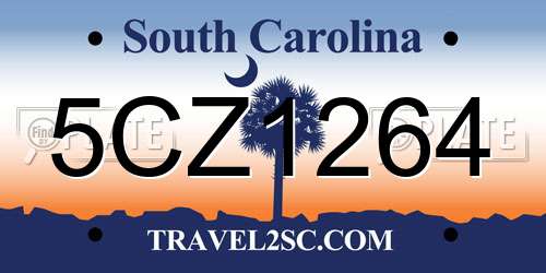 5CZ1264 South Carolina License Plate