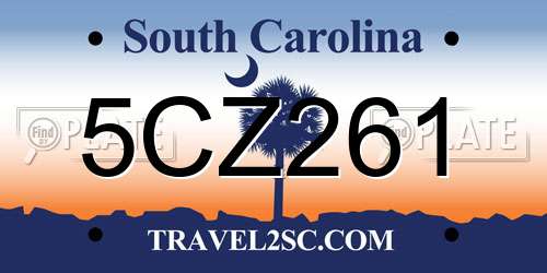 5CZ261 South Carolina License Plate