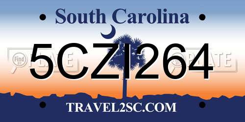 5CZI264 South Carolina License Plate