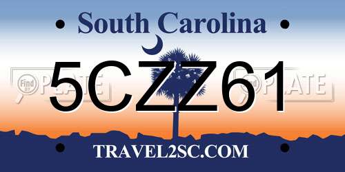 5CZZ61 South Carolina License Plate