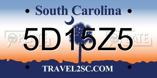 5D15Z5 South Carolina License Plate