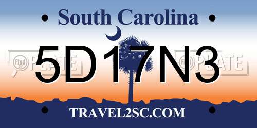 5D17N3 South Carolina License Plate