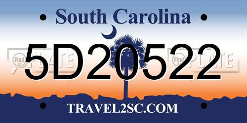 5D20522 South Carolina License Plate