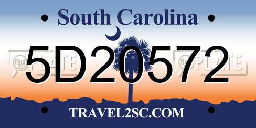 5D20572 South Carolina License Plate