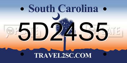5D24S5 South Carolina License Plate