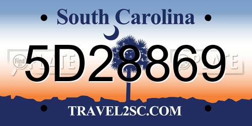 5D28869 South Carolina License Plate
