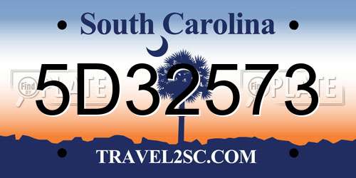 5D32573 South Carolina License Plate