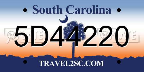 5D44220 South Carolina License Plate