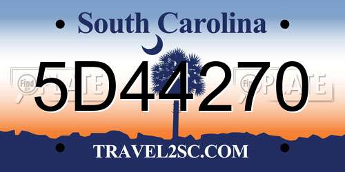 5D44270 South Carolina License Plate