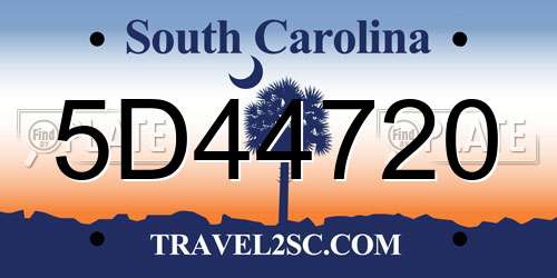 5D44720 South Carolina License Plate