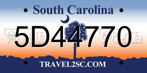5D44770 South Carolina License Plate