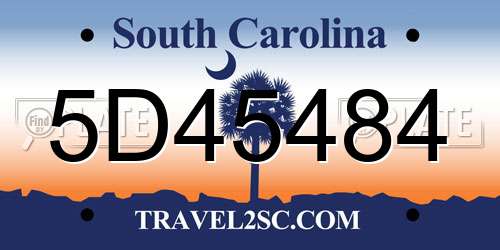 5D45484 South Carolina License Plate