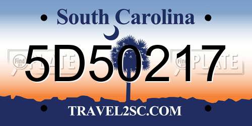 5D50217 South Carolina License Plate