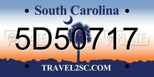 5D50717 South Carolina License Plate