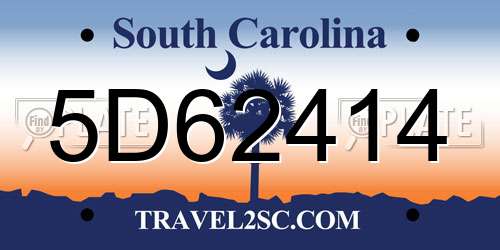 5D62414 South Carolina License Plate