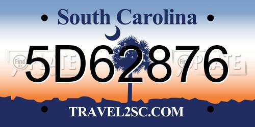 5D62876 South Carolina License Plate
