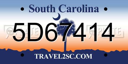 5D67414 South Carolina License Plate