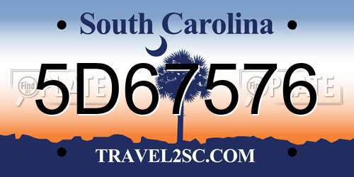5D67576 South Carolina License Plate