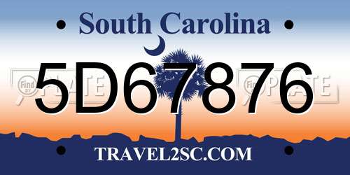 5D67876 South Carolina License Plate