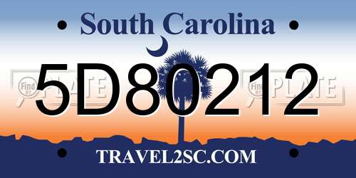 5D80212 South Carolina License Plate