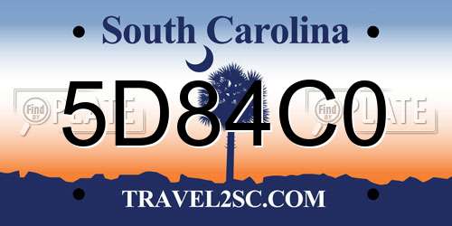 5D84C0 South Carolina License Plate