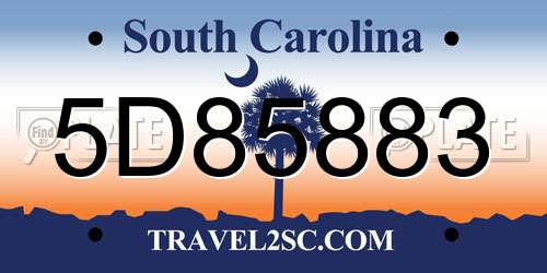5D85883 South Carolina License Plate