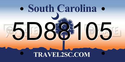 5D88105 South Carolina License Plate