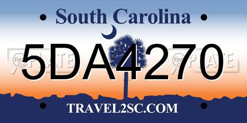 5DA4270 South Carolina License Plate