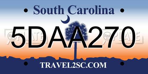 5DAA270 South Carolina License Plate