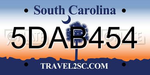 5DAB454 South Carolina License Plate