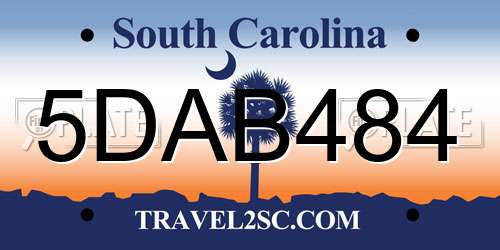 5DAB484 South Carolina License Plate