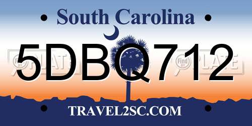 5DBQ712 South Carolina License Plate