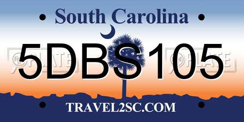 5DBS105 South Carolina License Plate