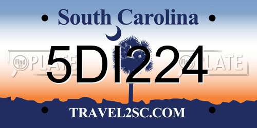 5DI224 South Carolina License Plate