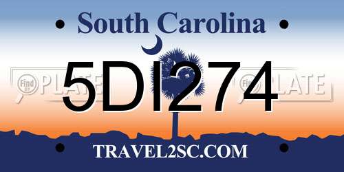 5DI274 South Carolina License Plate