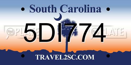 5DI774 South Carolina License Plate
