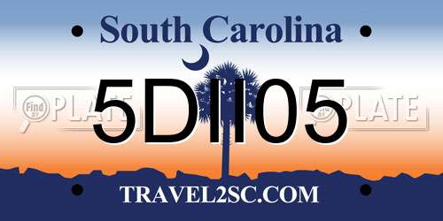 5DII05 South Carolina License Plate